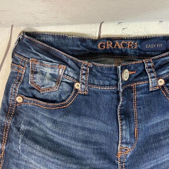 Grace in LA Easy Fit Jeans Women's Size 27 (27 x 30) Mid Rise Straight Leg - Picture 7 of 12